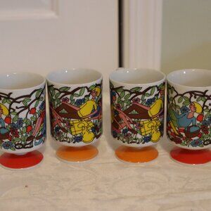 Vintage New Trends Japan Footed Mug Set of 4